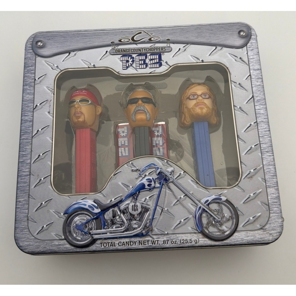 Unopened Orange County Choppers PEZ Gift Set 2006 Paul Sr Jr Mikey Collector Tin